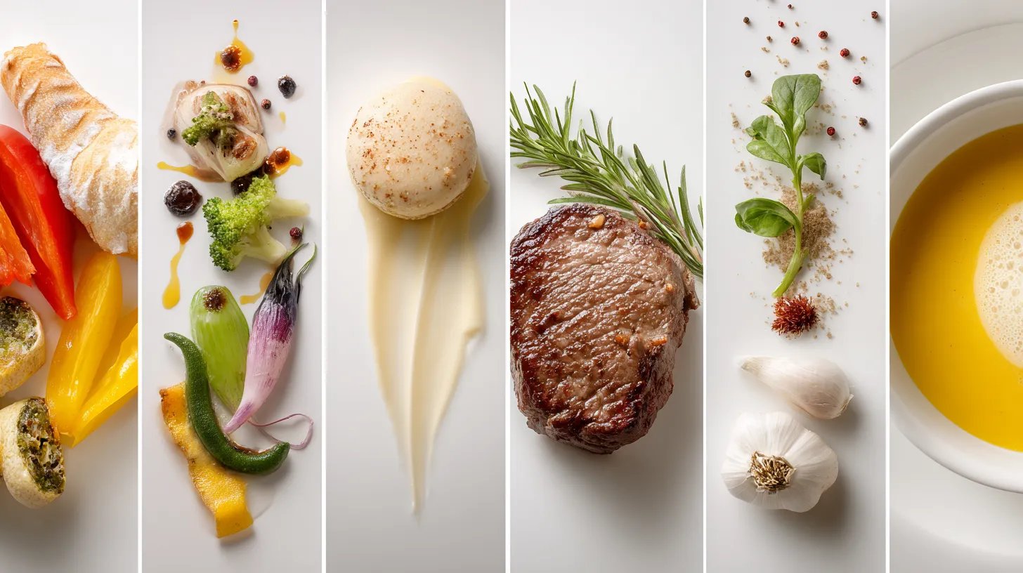 Composición de ingredientes de alta cocina creada con IA
