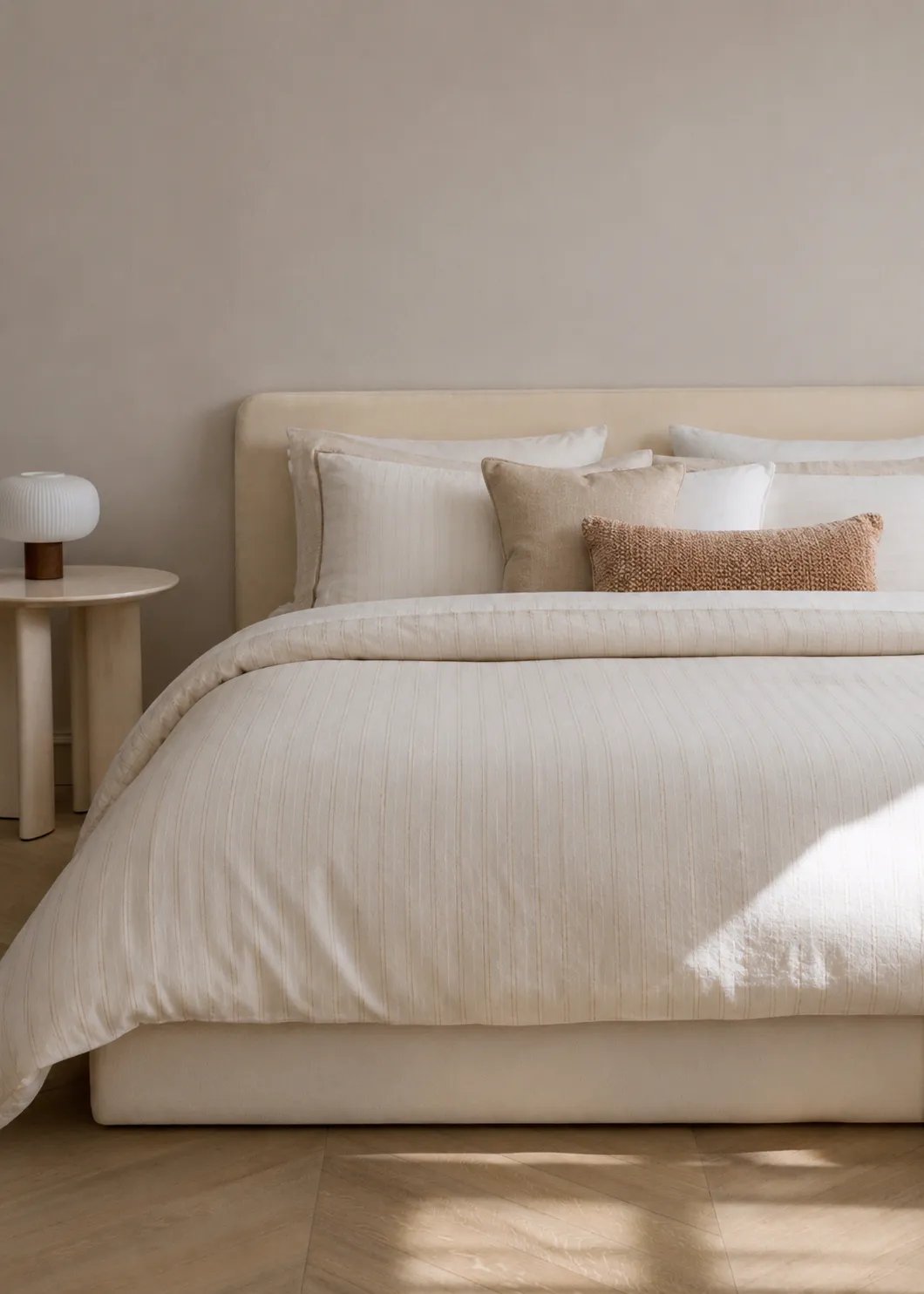 Juego de sábanas, fotografía de ropa de cama con IA